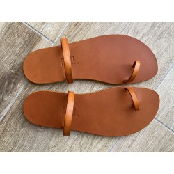 La Tong Cuir Orange La Billie made in France
