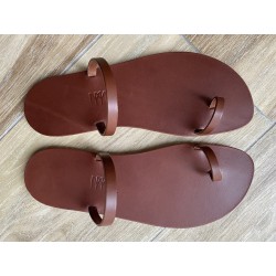 Tong Cuir Marron La Billie