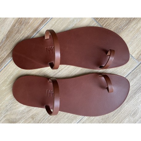 Tong Cuir Marron La Billie