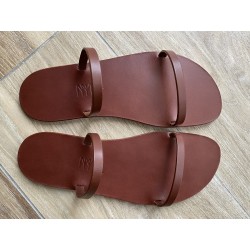 Tong Cuir Marron La Gabie