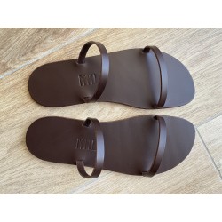 La Tong Cuir Chocolat La Gabie made in France