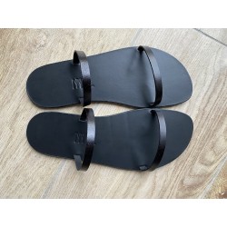 Tong Cuir Noir La Gabie