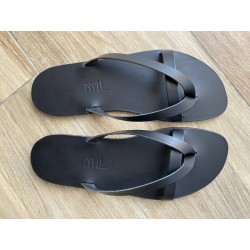 La Calie Tong Cuir Noir Homme made in France par MMLL