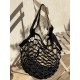 Le grand sac filet en croute de cuir noir par MMLL