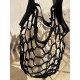 Le grand sac filet en croute de cuir noir par MMLL