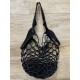 Le grand sac filet en croute de cuir noir par MMLL