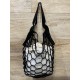 Le grand sac filet en croute de cuir noir par MMLL
