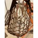 Le grand sac filet en cuir marron chocolat par MMLL