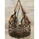 Le grand sac filet en cuir marron chocolat par MMLL