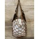 Le grand sac filet en cuir marron chocolat par MMLL