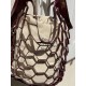 Le grand sac filet en cuir bordeaux par MMLL